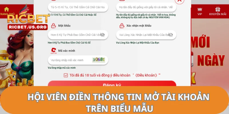 Người chơi đảm bảo đủ độ tuổi từ 18 khi đăng ký RICBET.