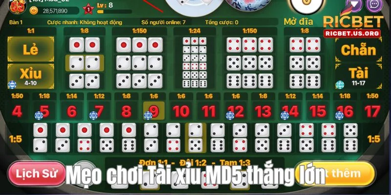 Áp dụng bí kíp chơi tài xỉu thắng lớn để kiếm về bạc tỷ. 